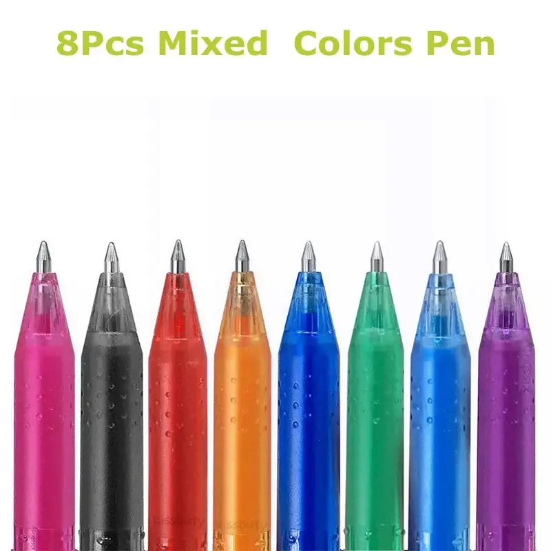 8PCS/set Erasable Pen Suitable 0.5mm Refills 8 Color Creative Kawaii Drawing Tools Gel Pens Sets School Office Stationery