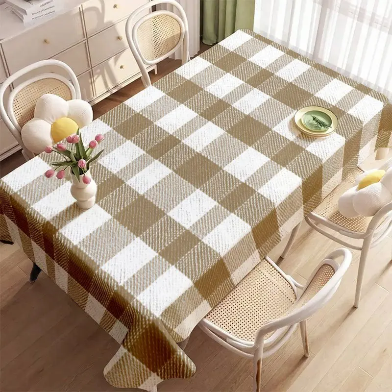1 piece of pure cotton blended double-color checkered tablecloth. Multiple sizes available. Suitable for the dining table.zyc
