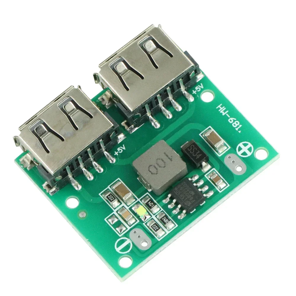 Módulo regulador de carga de coche para arduino, cargador reductor de DC-DC de 9V, 12V, 24V a 5V, salida USB Dual, voltaje Buck 3A