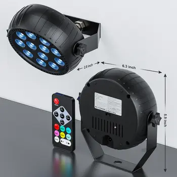 U'King Lot de 4 projecteurs PAR LED RGBW 12 LED 15 W sans fil rechargeables, effet PAR plat pour DJ, discothèque, soirée, mariage, scène 10 best sales Spectacle LED - №5