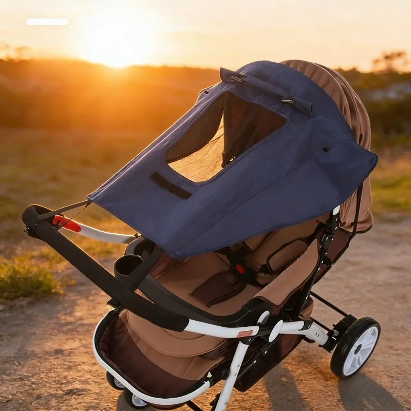 Pram Sunshade Sun Cover Sun Shade Stroller for Baby Universal Waterproof Stroller Sunshade Cover Anti-UV with Viewing Window