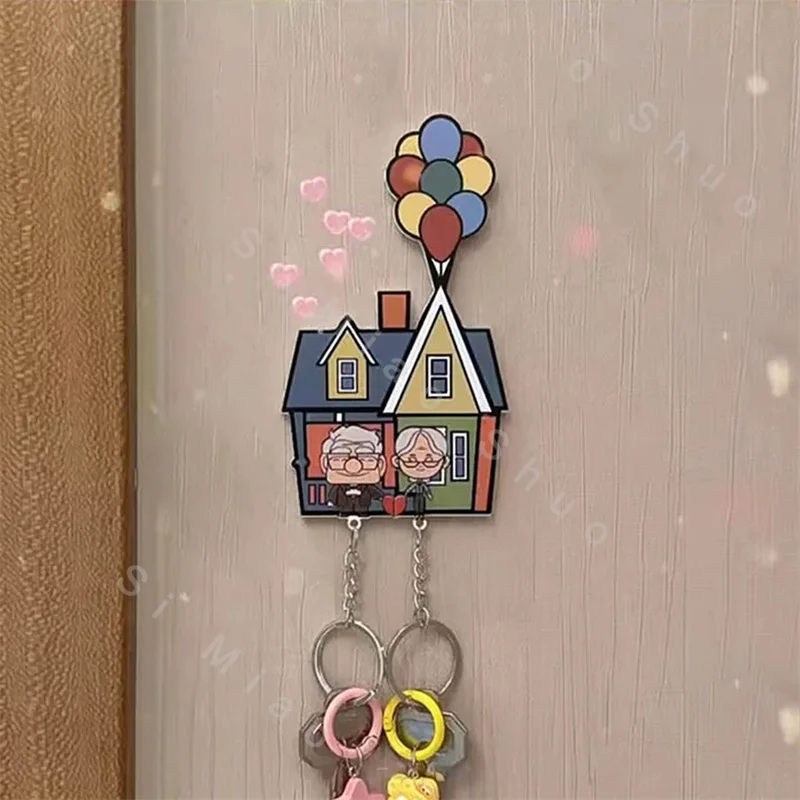 Wall Key Holder Couple Keychain Hanger House Wall Prevent Loss Key Pendant Lover Key Chain Refrigerator Sticker Home Decor Hook