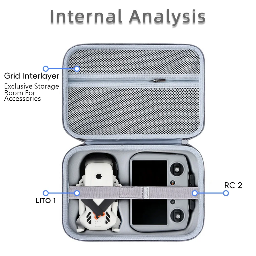 dji-lito用小型キャリングケース、ポータブルコンパクトpu収納バッグ、トラベルハードシェルオーガナイザー保護カバードローンアクセサリー
