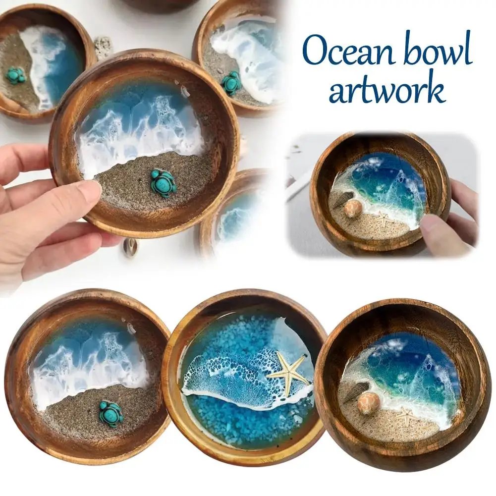 Originality Handmade Resin Ocean Bowl Tortoise Starfish Sea Shell Artwork Home Decoration Ocean Enthusiast Perfect Birthday Gift