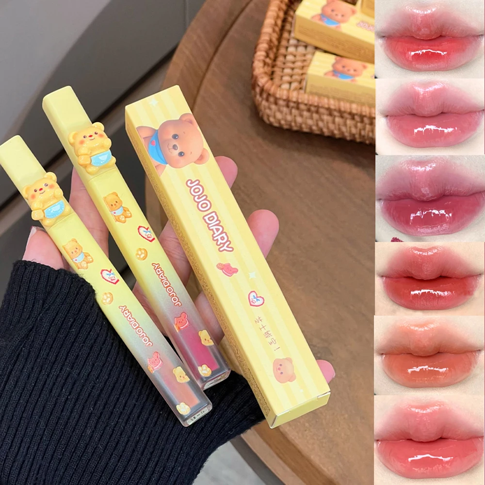 Cheesy Bear – vernis à lèvres miroir, lèvres repulpées hydratantes, vernis à lèvres léger à l'eau, durable, pas facile à coller, brillant à lèvres miroir