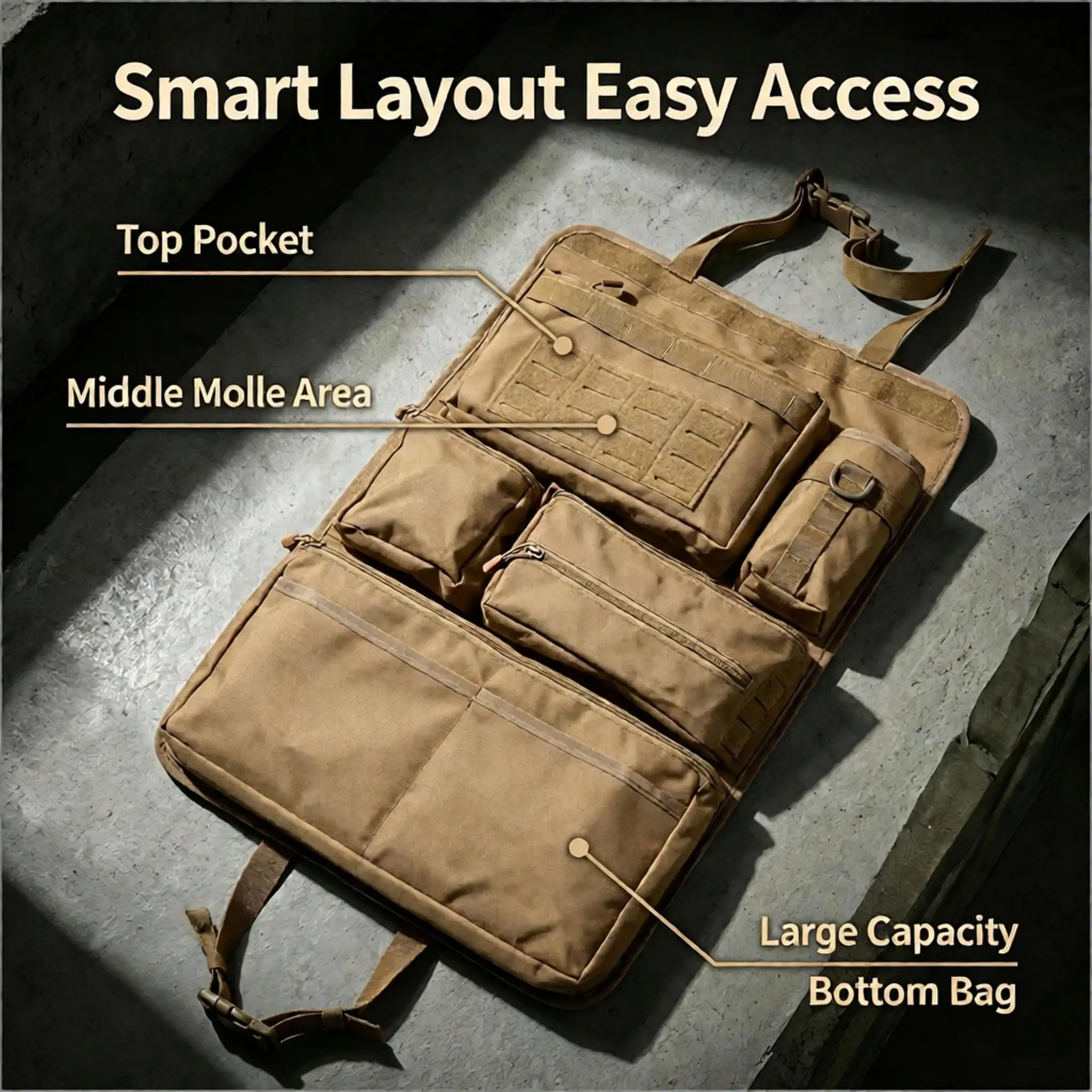 Multifunctional Hanging Rear Seat Storage Bag Tactical Car Luggage Organizer Molle Accessories EDC Tool Bag Fits for All Vehicel