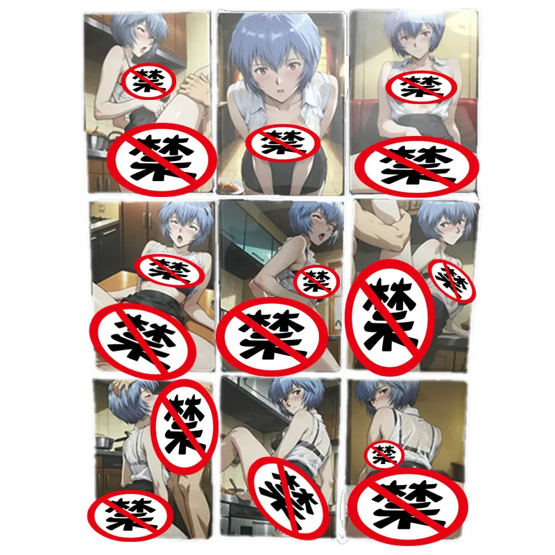 9 قطعة/المجموعة/مجموعة بطاقات مثيرة للقرن الجديد Evangelion Ayanami Rei أنيمي إيفا كاريكاتير بطاقات عارية آلهة 18 + ألعاب بطاقات قابلة للجمع ألعاب هدية #2