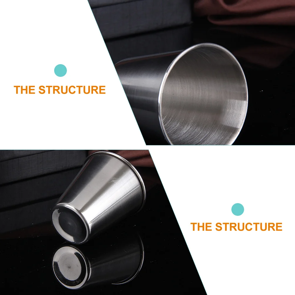 

5pcs Stainless Steel Wine Cups Household Shot Cups Portable Camping Drink Tumblers For Whiskey Vodka Espresso Juice