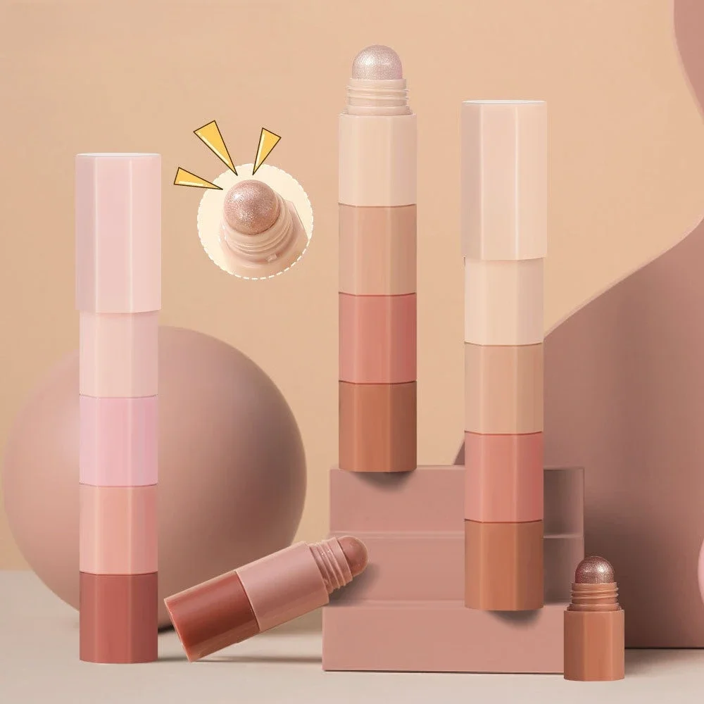 4 cores/conjunto lápis de sombra à prova dwaterproof água sem manchas iluminador vara perolado fosco bicho da seda preguiçoso maquiagem sombra de olho