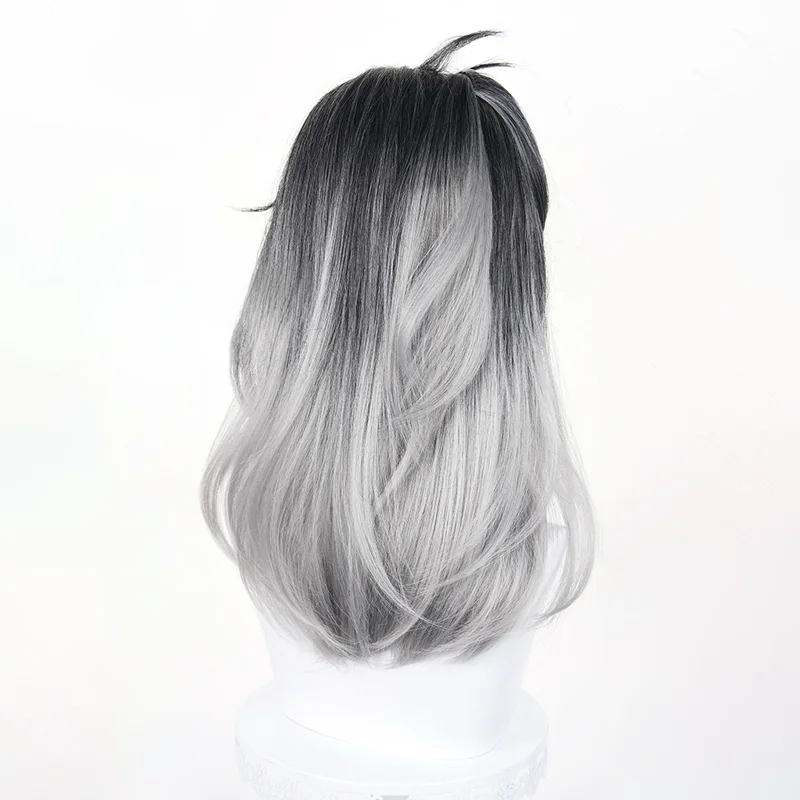 ゲーム VALORANT フェード コスプレウィッグ ハザル・アイレットメッツ 長さ ブラック グレー グラデーションウィッグ コミコンパーティー用 大人女性男性用