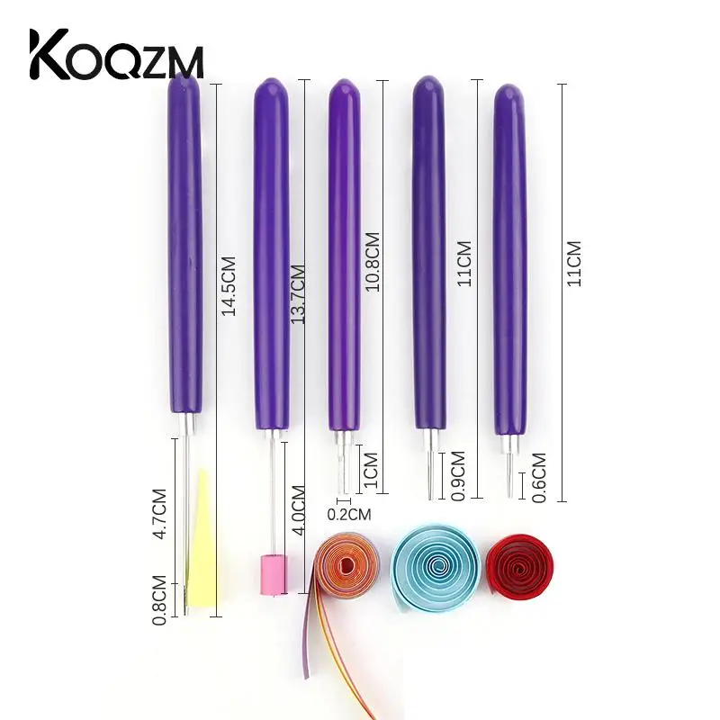 퀼링 종이 펜 스크랩북 공예, 종이 접기 손잡이 슬롯 구조, 실용적인 퀼링 도구, 학생용품, 5 개/세트