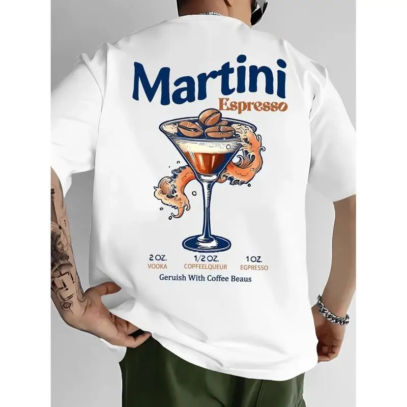 

Funny Espresso Martini T-Shirt, Coffee Drink Graphic Tee, Men's Humorous Drinking Top, Bar Party Streetwear, Bartender Gift