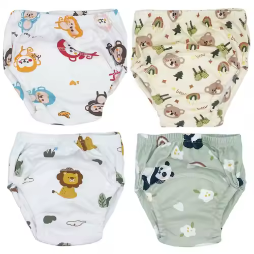 4PCS Baby Waterproof Diapers Pee Shorts Underwears Reusable Soft Ecological Cotton Toddler Potty Training Pants For Boys Girls - Image 7
