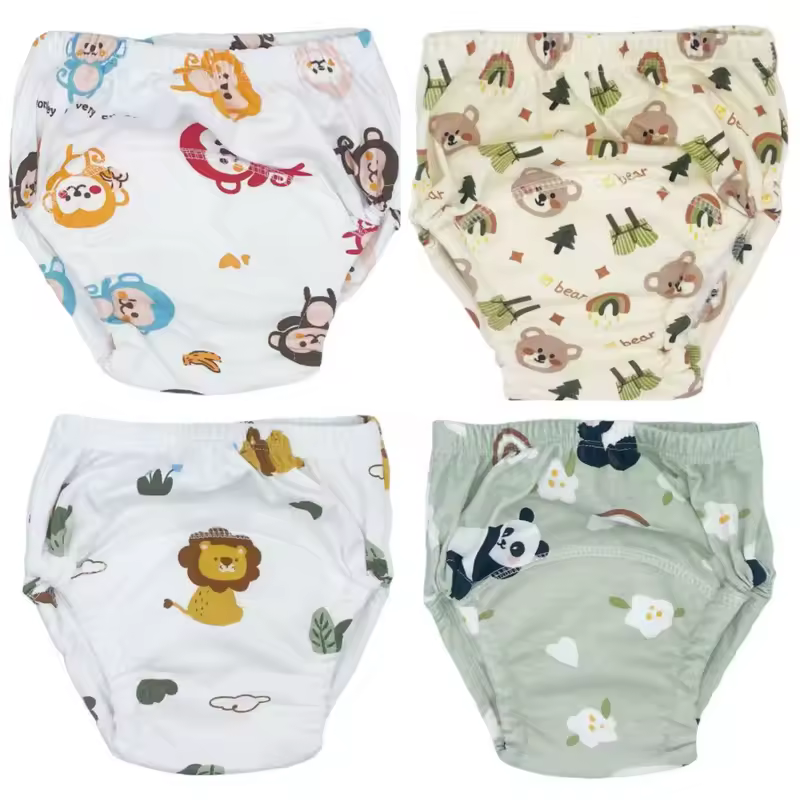 4PCS Baby Waterproof Diapers Pee Shorts Underwears Reusable Soft Ecological Cotton Toddler Potty Training Pants For Boys Girls - Image 7