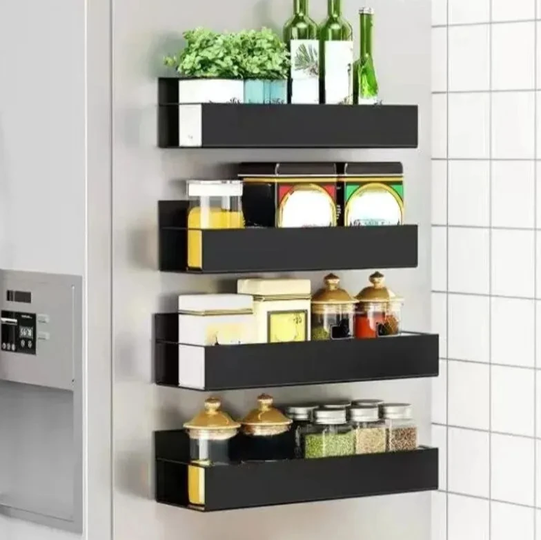 

2pcs Multifunctional StorageMagnetic Storage Shelf Household Kitchen Refrigerator Washing Machine Side Hanging Storage Rack