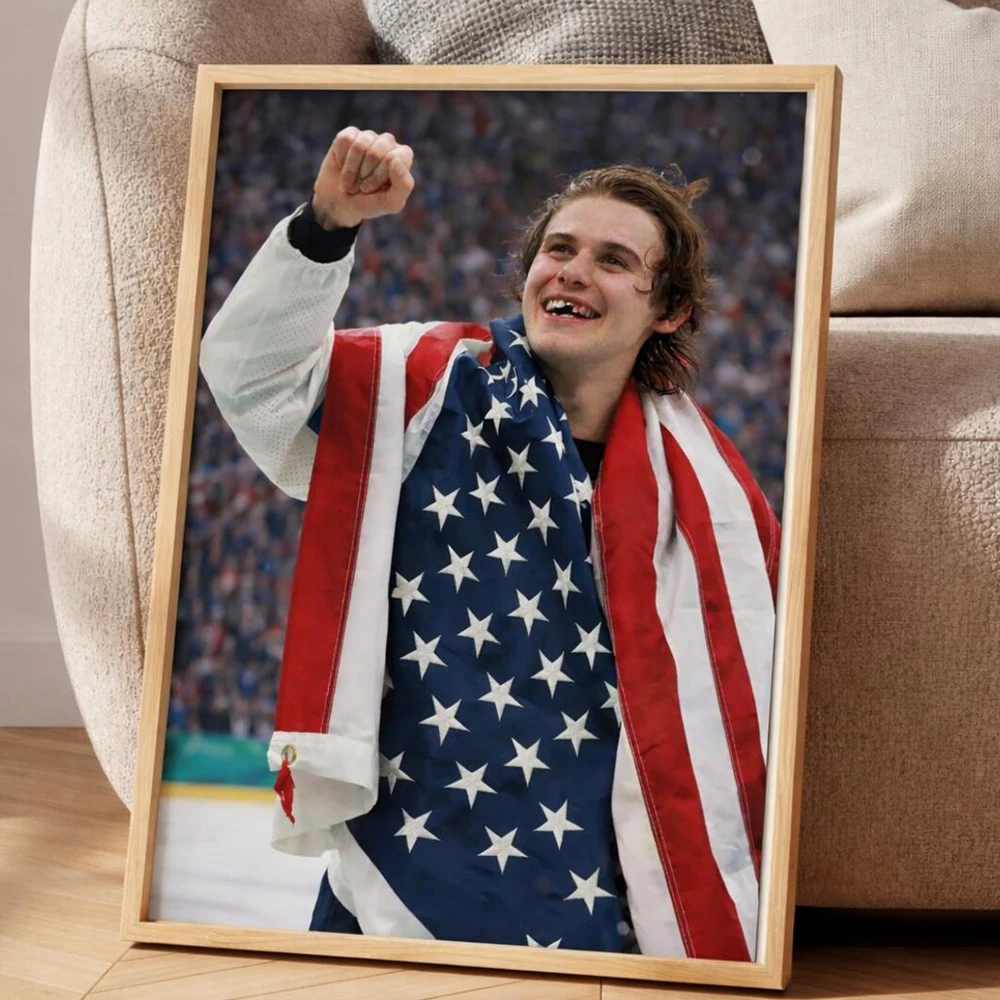 

USA Mens Hockey Victory Poster American Flag Celebration Wall Art Print Canvas Painting Modern Home Decoration Pictures