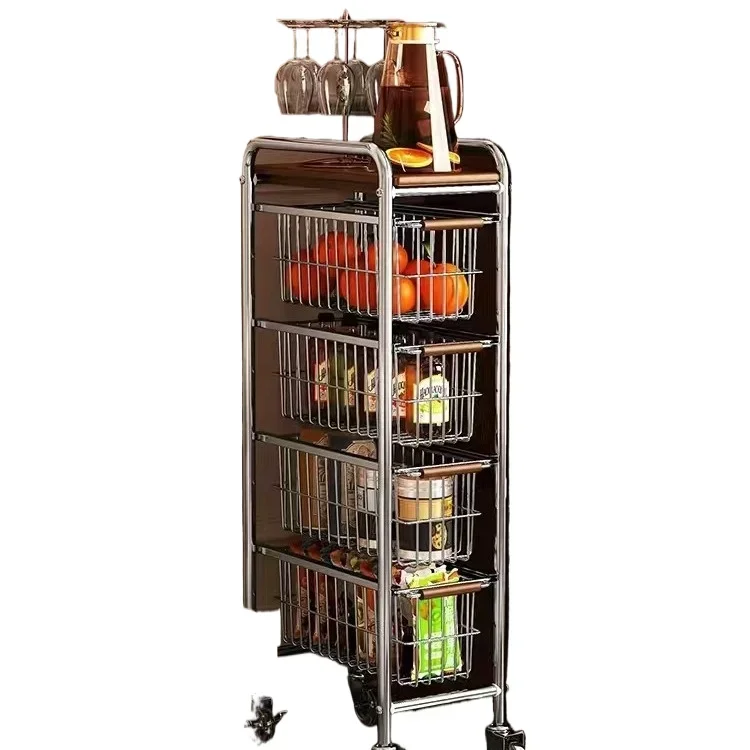 

Kitchen shelf Floor-to-ceiling narrow cabinet gap Household storage rack Toilet refrigerator crevice trolley