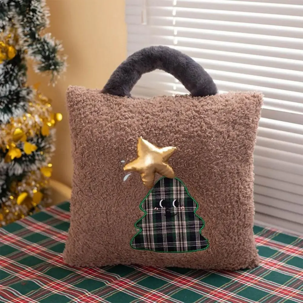 Cuscini natalizi da 16x16 pollici Cuscino portaoggetti natalizio farcito quadrato Morbido e confortevole cuscino in peluche per le vacanze Regalo di Natale