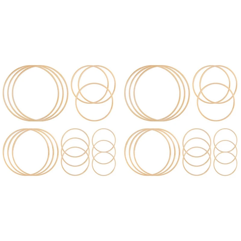 

30X Wooden Rings,Bamboo Floral Hoops Wreath Rings Macrame Hoop Rings For DIY Wedding Christmas Wreath,Dream Catcher