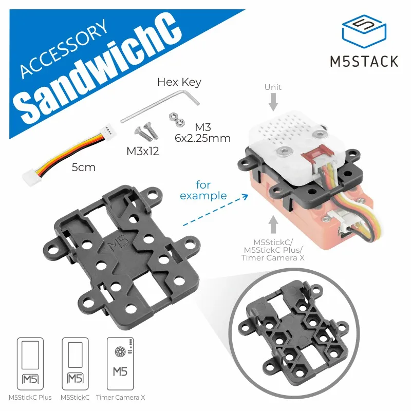 

Официальные компоненты физического подключения M5Stack SandwichC M5StickC/C-Plus для серии устройств Unit Series