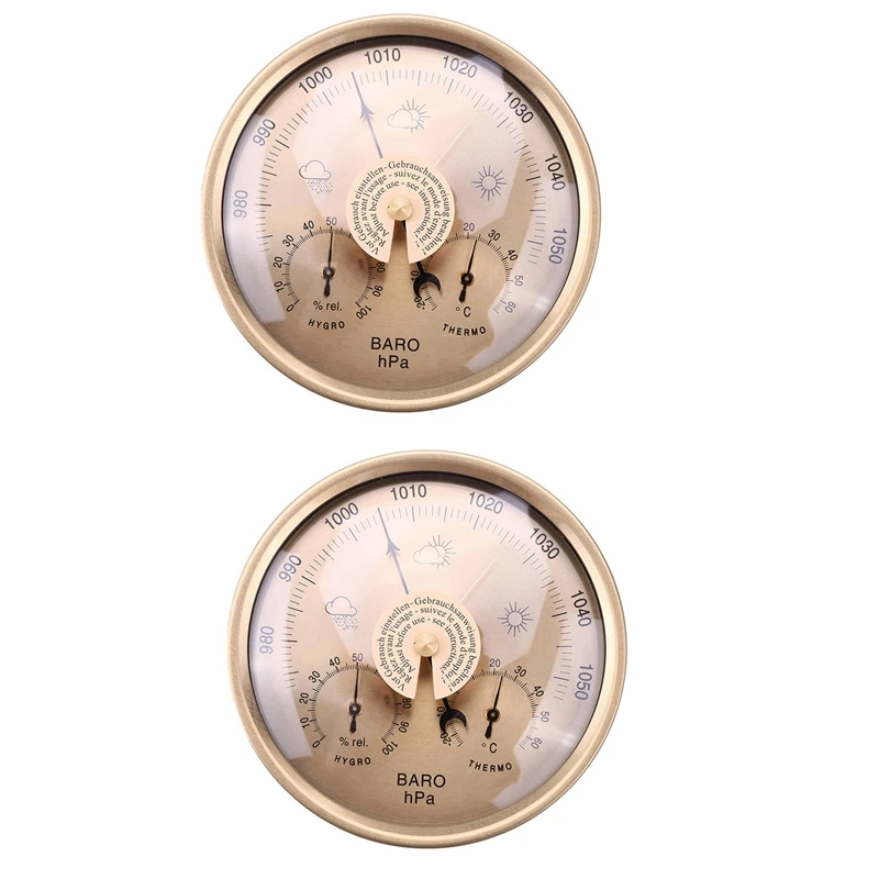 HOT SALE 2X Barometer Thermometer Hygrometer Wall Mounted Household Weather Station