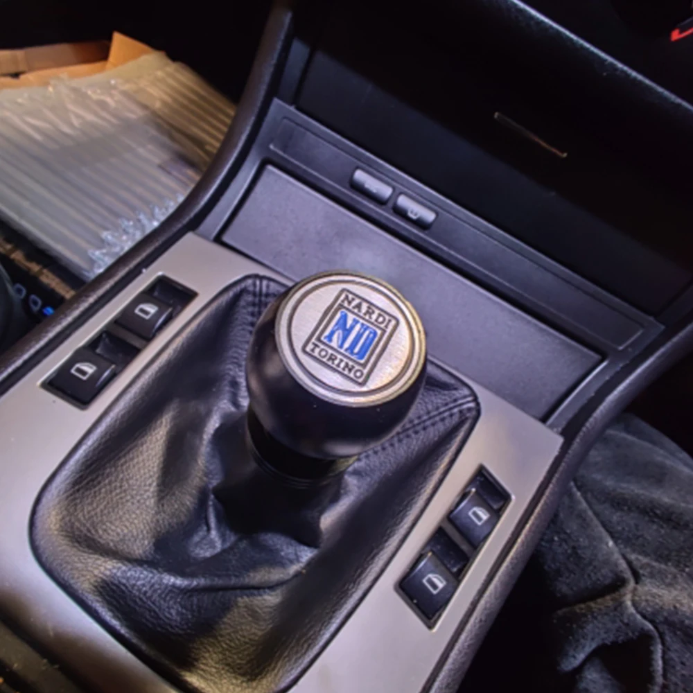 Nardi Universal  Aluminum Leather Auto Racing ND Car Gear Shift Knob Manual Automatic Shift Lever