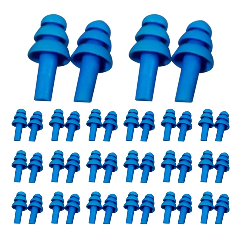 24-Hour Delivery 40Pcs Soft Silicone Ear Plugs Waterproof Swimming Ear Plugs Reusable Noise Reduction Sleeping Ear Plugs