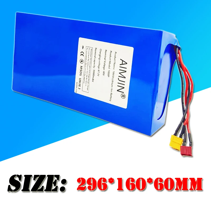 New 60V 30Ah 21700 16S8P lithium battery pack 0-3000W high-power built-in BMS scooter motorcycle charging battery pack