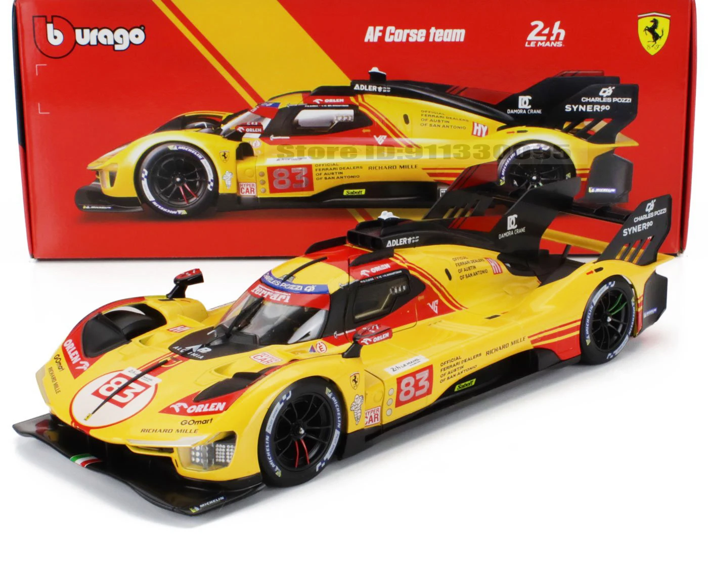 Bburago 1:18 Ferrari 499 P LMH 2024 Auto Model Jongen Grote Speelgoed Statische Gegoten Voertuigen Collectible Model Auto Speelgoed