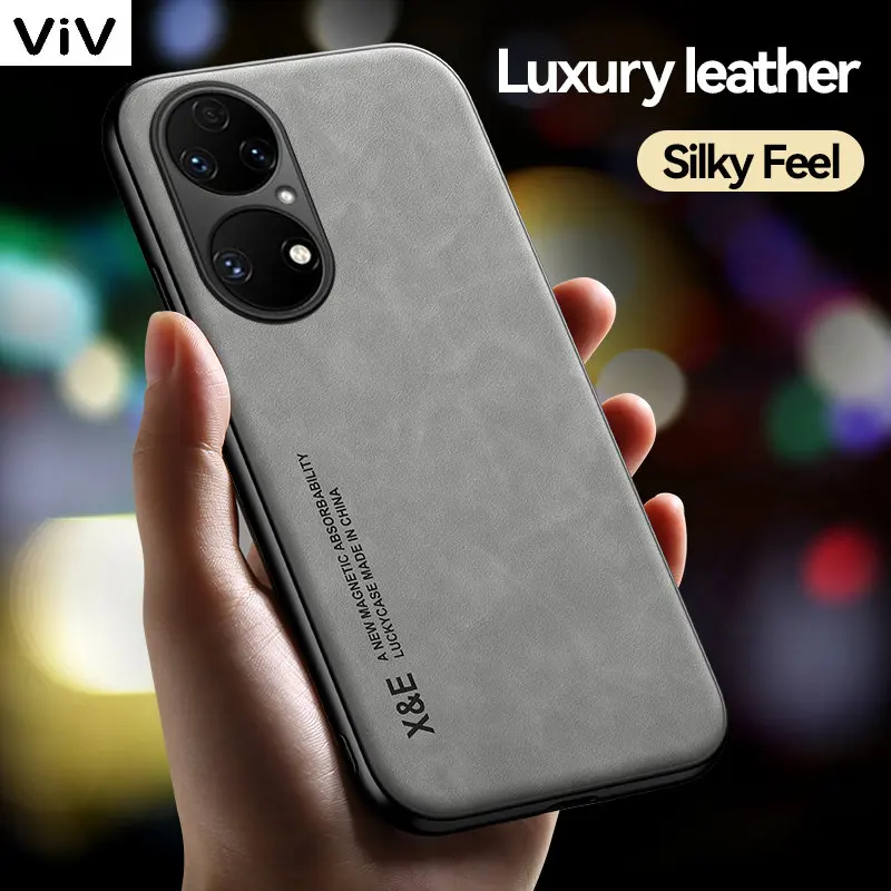 Luxury Leather Magnetic Case For Huawei P50 Pro P40 P30 Lite P20 Mate 20 30 40 50 Pro Nova 9 Shockproof Bumper Soft Back Cover