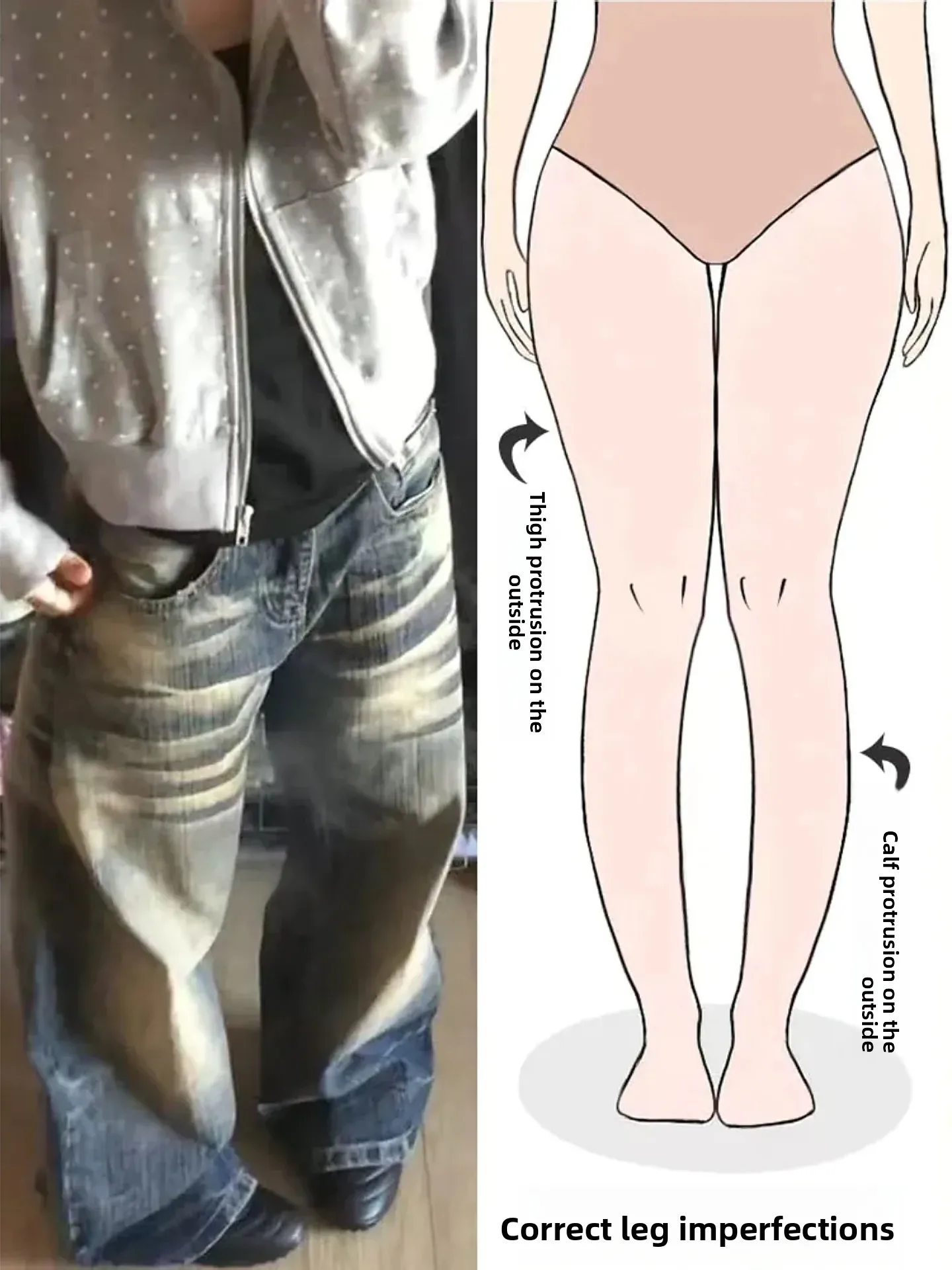 

Ретро джинсы из выстиранного денима для женщин, свободные прямые брюки с широкими штанинами, подходящие для фигуры типа «груша», осенняя новинка