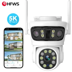 HFWVISION Three Screen 9MP HD Wifi Security Camera Outdoor 3 Lens PTZ IP Camera Smart Auto Tracking CCTV Surveillance Cameras