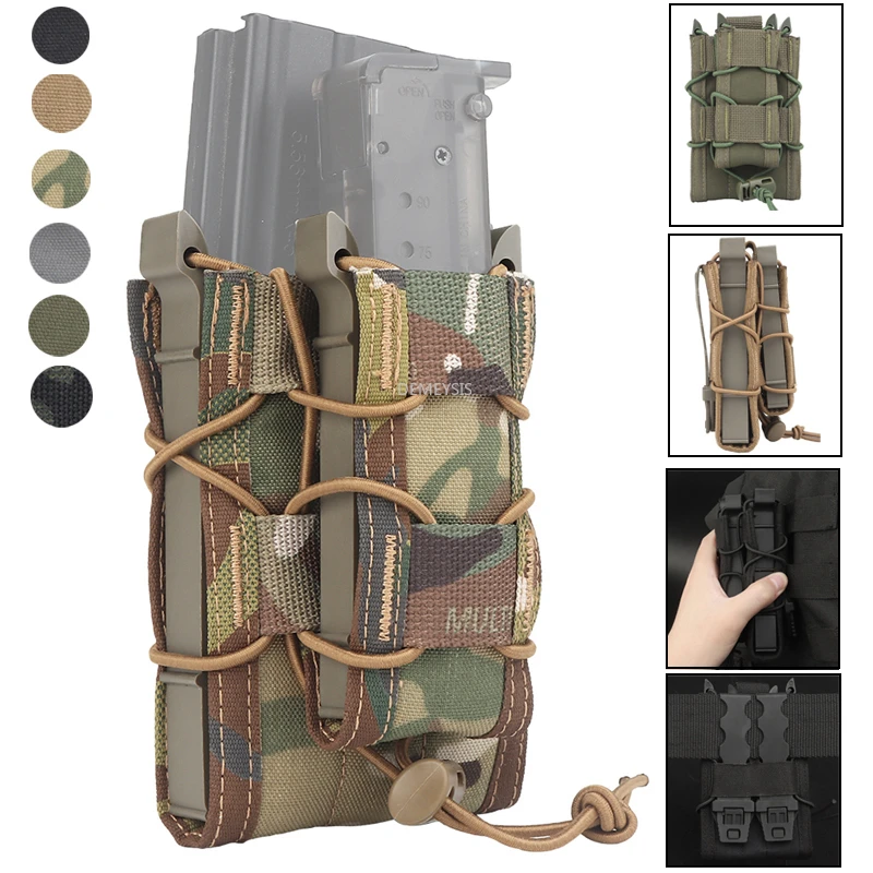 Bolsas tácticas MOLLE dobles compactas para cargadores rifle y pistola - imagen 2