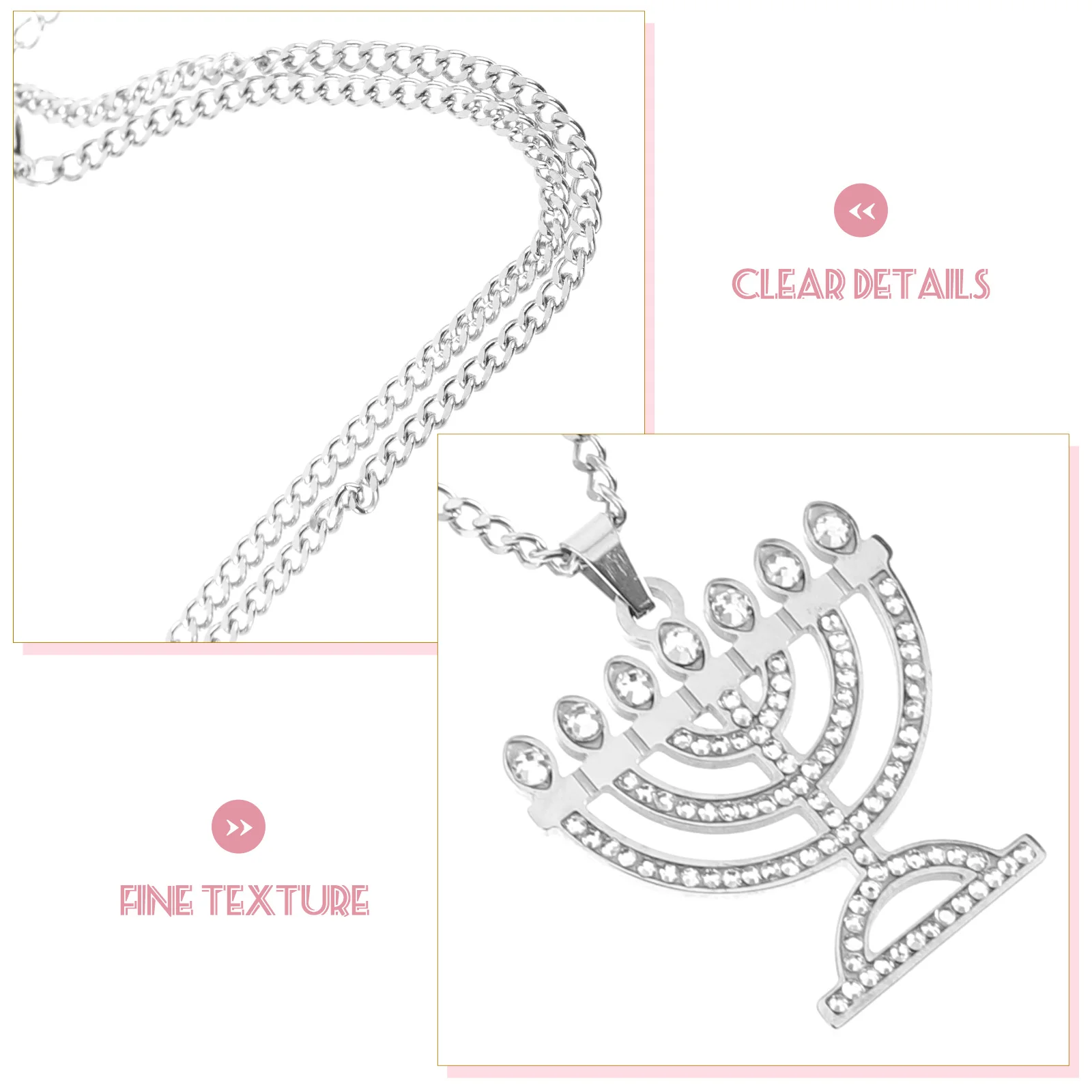 Kalung Liontin Menorah 7 Cabang, Perhiasan Ringan dan Bergaya untuk Wanita Pria, Hadiah Hanukkah, Kalung Rantai, Pesona Estetis