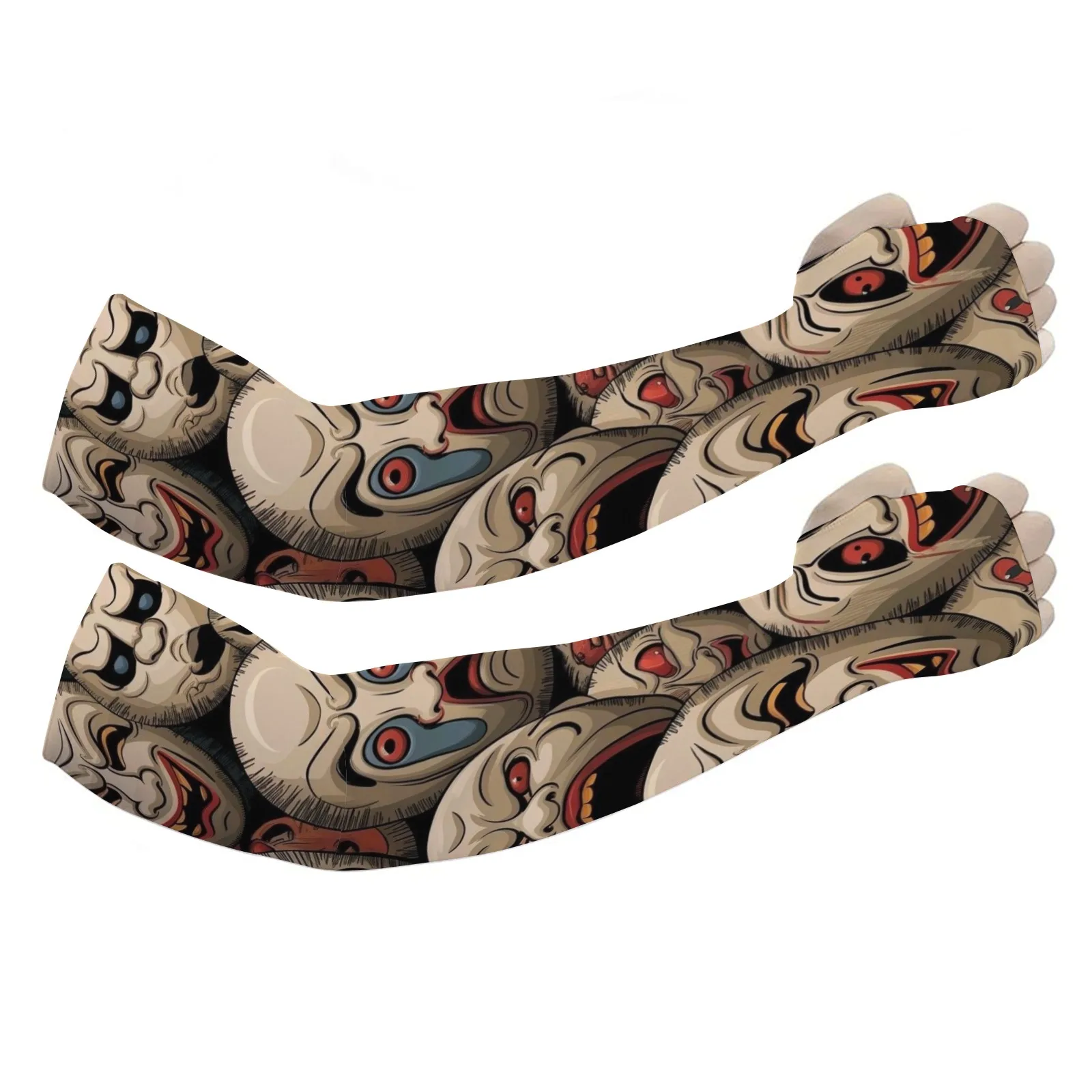 Elegante maschera Eerie unisex stampata con protezione UV, maniche da ghiaccio elastiche e traspiranti, regalo perfetto per l'uso all'aperto