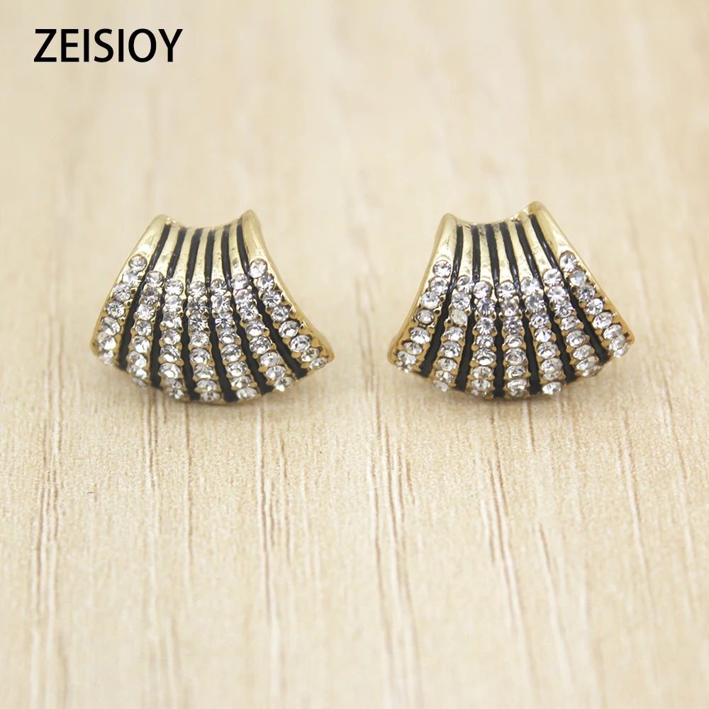 Advanced scallop temperament leopard print new women's earrings