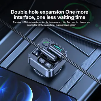 藍牙5.1車用FM發射器車用MP3立體聲音樂播放器免持3.5mm AUX無線車用套件30W PD USB-C快充 8 最佳銷售 調頻發射器 - №8