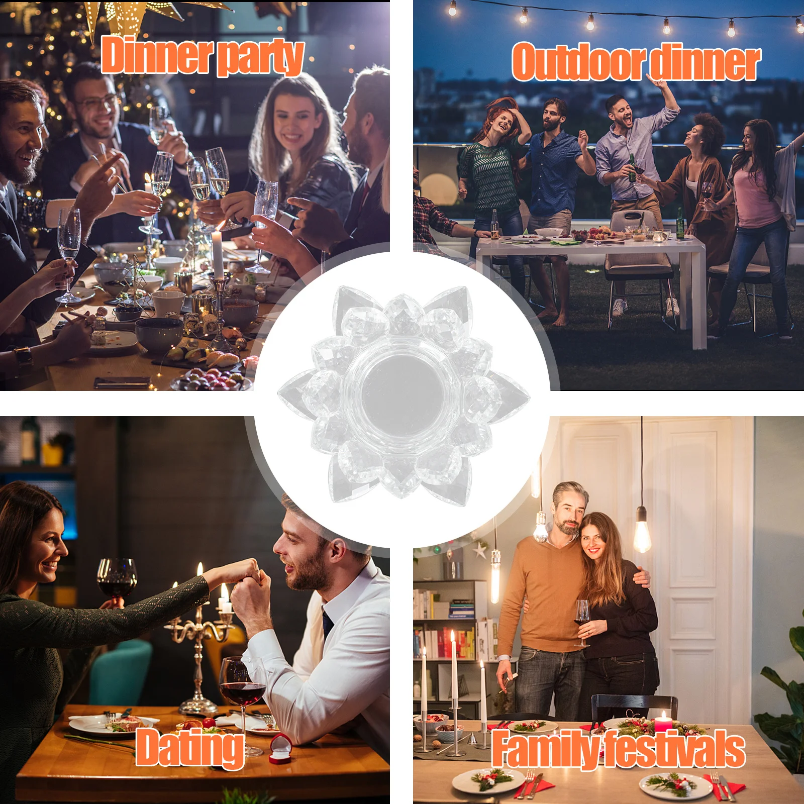 

Crystal Lotus Glass Holder Buddha Hall Butter Lamp Holder Buddhist Candlestick Home Decoration Meditation Light