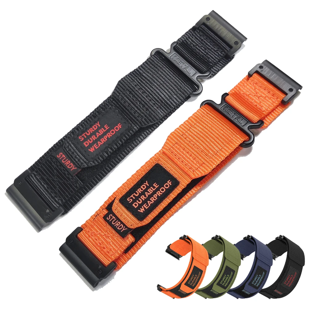 26mm 22mm QuickFit Nylon Strap Watchband For Garmin Fenix 6X 6 Pro 5X 5 7X 7Pro Epix 2 Forerunner 965 955 945 935 Watch Bracelet