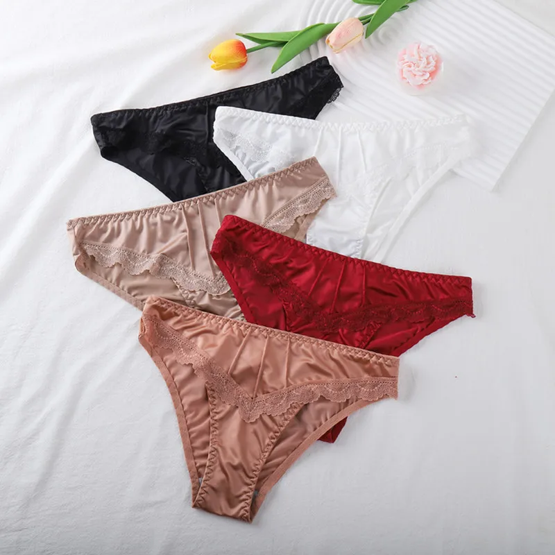 

3-Pack Seam-Free Silky Panties: Low Rise Sexy Lace Underwear with Cotton Gusset