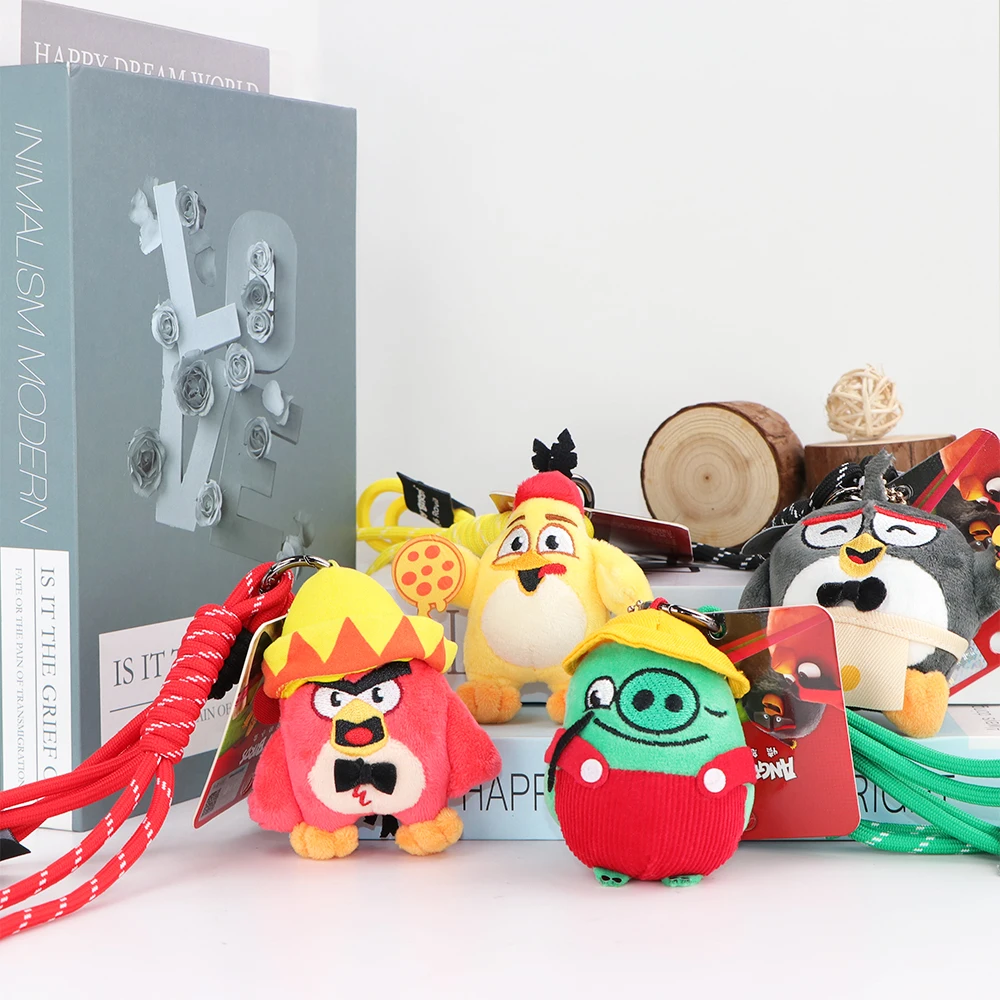 Angry Birds Original Plüsch-Schlüsselanhänger, 6,5–13 cm, Anhänger, Cartoon, Kawaii, Hängespielzeug, Stofftier, Dekoration, Geburtstagsgeschenke – Detail 5
