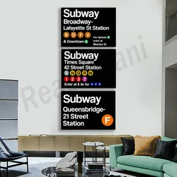New York subway sign poster, New York train station, Times Square, Uptown and Bronx, Grand Central Terminal sign, street art,