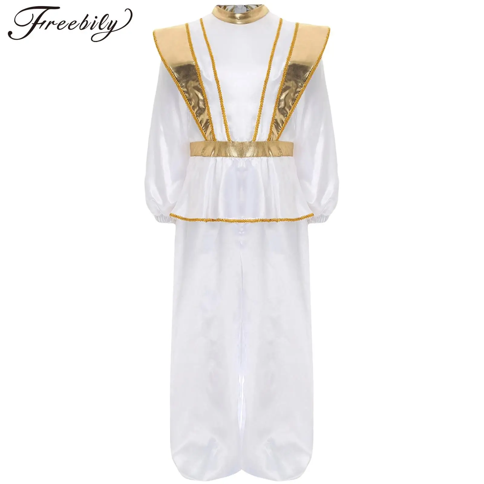 Kids Boys Arabian Prince Cosplay Costume Bollywood Long Sleeve Bodysuit with Cape Halloween Roleplay Theme Party Fancy Dress