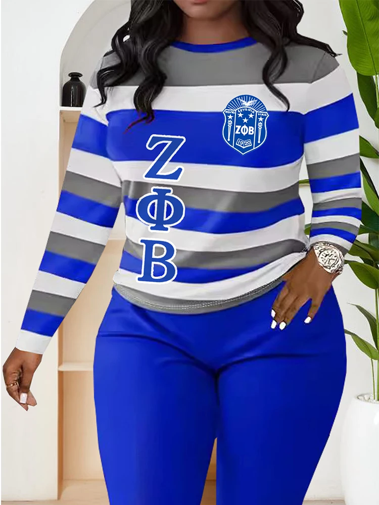 Zeta Phi Beta Sorority Stripe Print T-Shirt