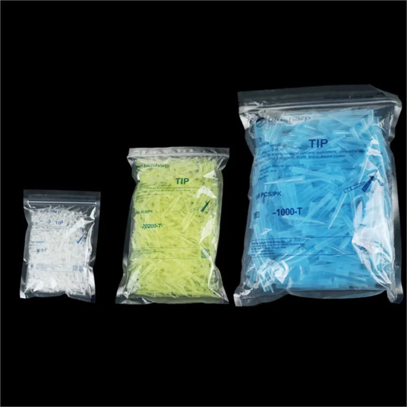 1000 ピース/ロット 200ul 0.2 ミリリットル黄色使い捨てプラスチックピペットのヒント地衣類調整可能なマイクロピペットピペット