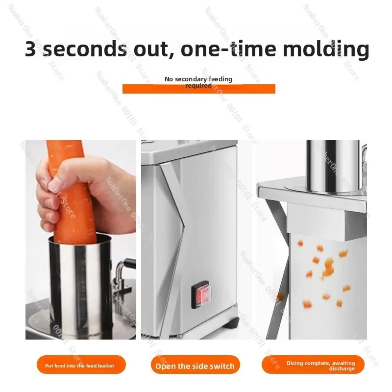 Commercial stainless steel electric dicing machine | Essential pelletizing artifact in kitchen canteen