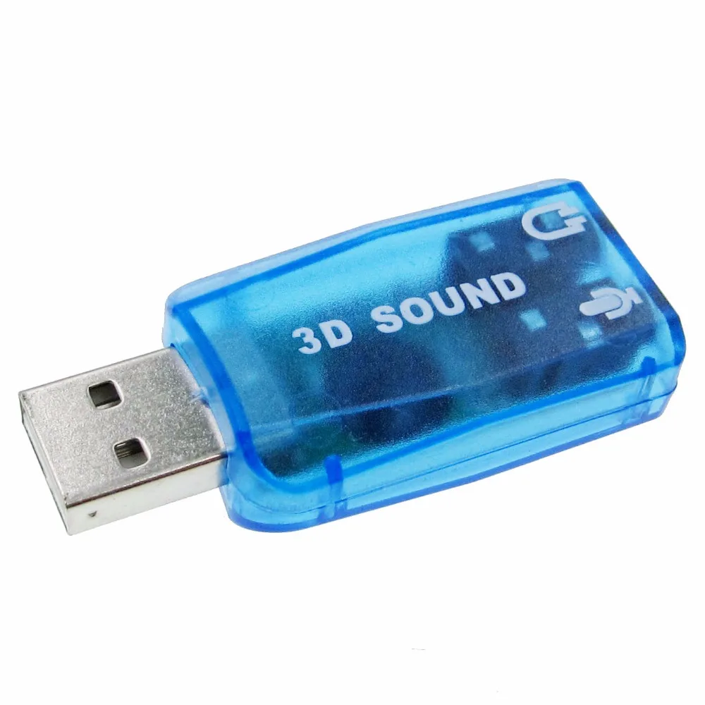 Chipset CM108, adaptador de tarjeta de sonido de Audio USB 2,0 a 3D, amplificador de potencia Virtual de seguimiento de 5,1 canales Clase B para auriculares con micrófono