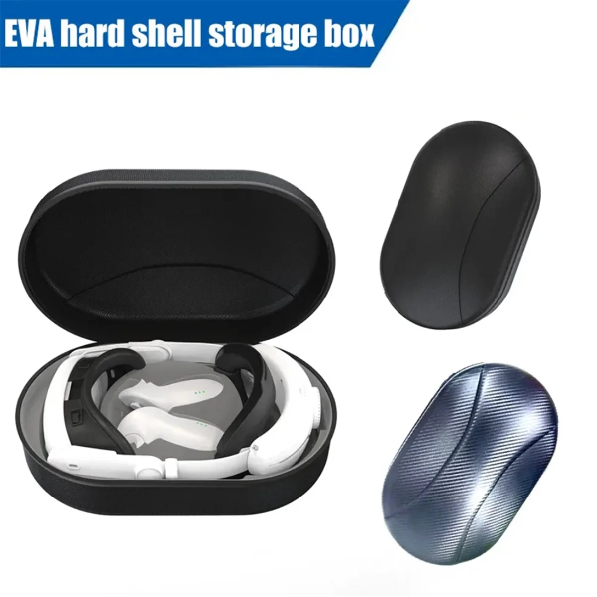 AT-For Quest 3 Portable EVA Hard Shell Case Travel Protection Carrying Case VR Accessory Storage Bag