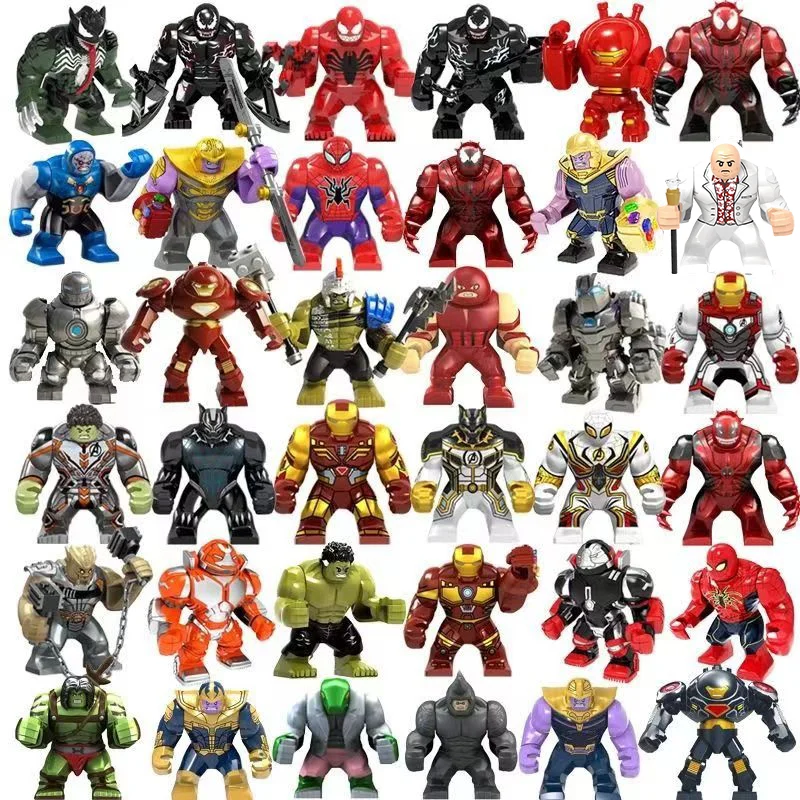 Superhero mini blocks, Hulk, Deadpool, Venom, Marvel movie series, anime characters, humanoid doll blocks, children's toy gifts