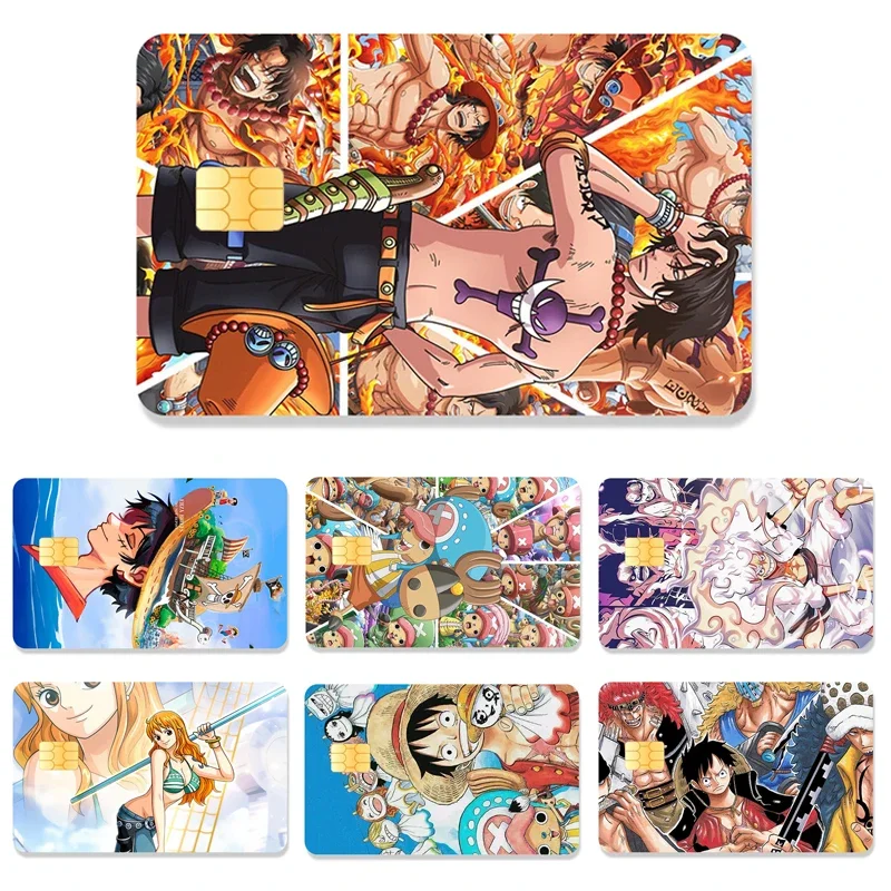 One Piece Card Sticker Credit Card Chip Creativity Fashion Cartoont Kawaii Stickers Big and Small Chip Stickers